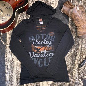 Harley Davidson Dealership Hooded Long Sleeve Top